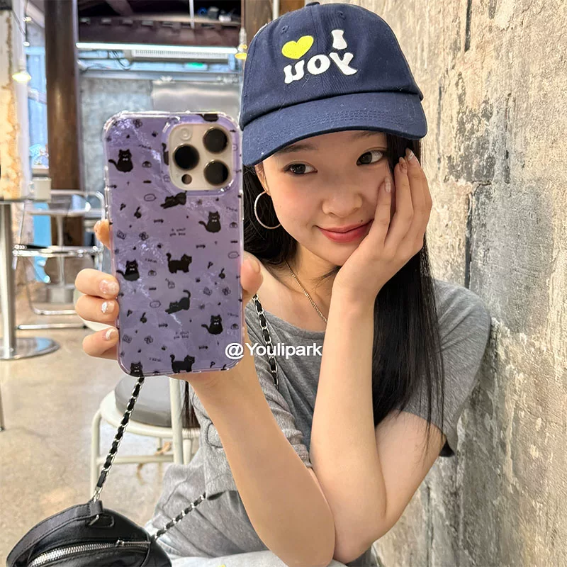 Phone Accessories For Girls - Ins Cute Girl Flower Purple Full