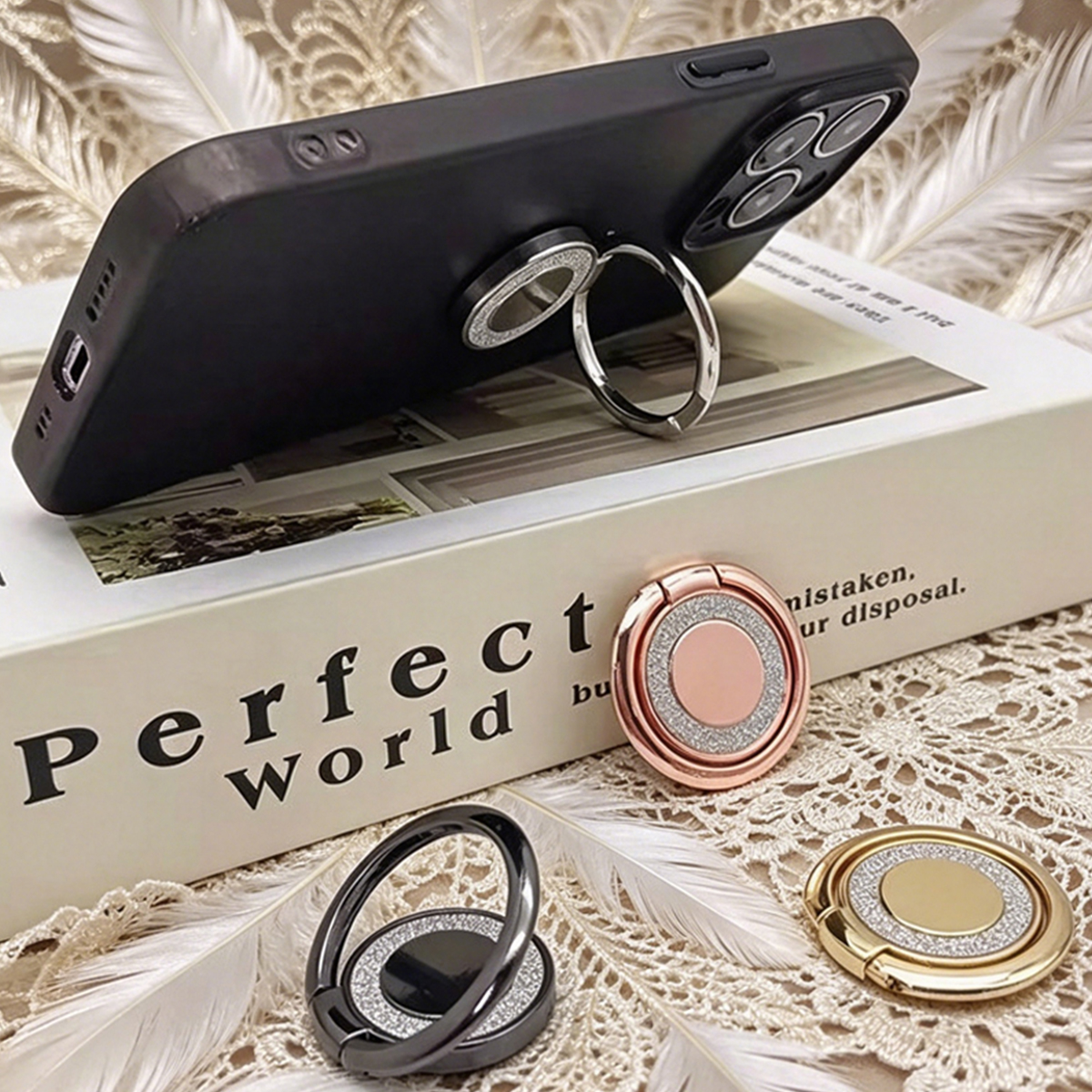 Phone Accessories And Gadgets - Universal Glitter Phone Ring Holder 360