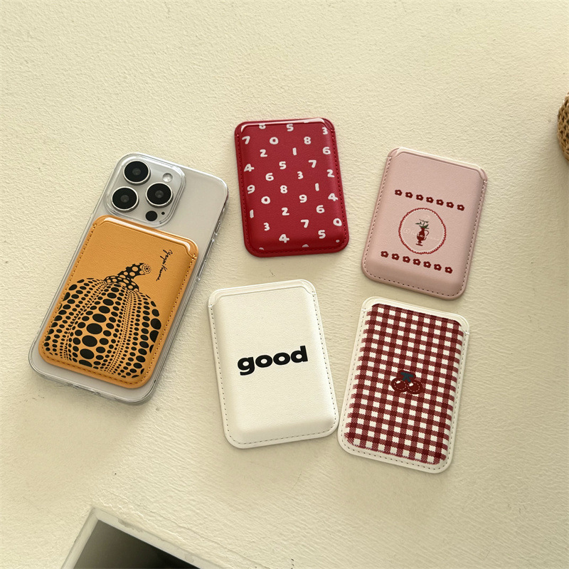 Phone Accessories For Girls - Cute Cartoon PU Leather Magnetic Card