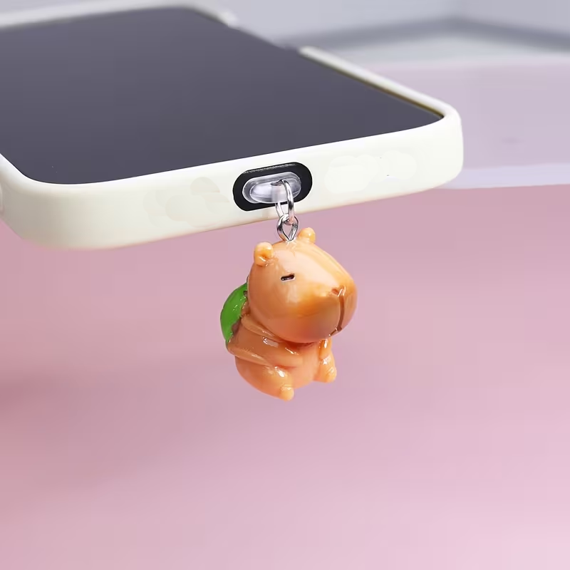 Phone Accessories Ideas - 1pcs Cartoon Capybara Dust Plug, Resin