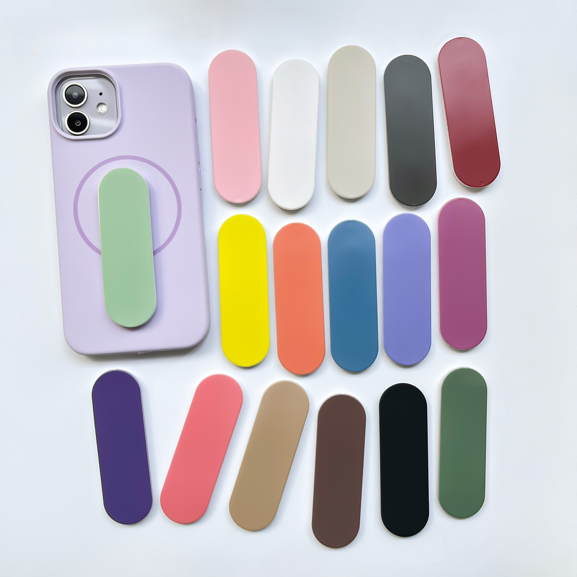 Phone Accessories And Gadgets - Simple Macaron Solid Color Slim Push-Pull