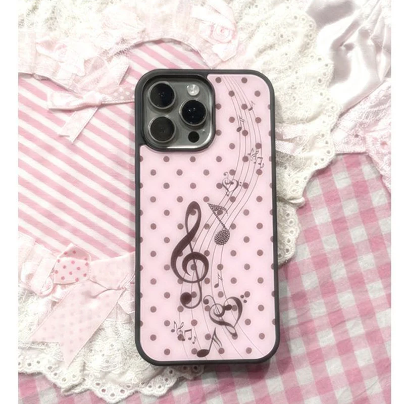 Korean ins Pink Brown Polka Do – Phone Accessories For Girls Bewertung und Preis