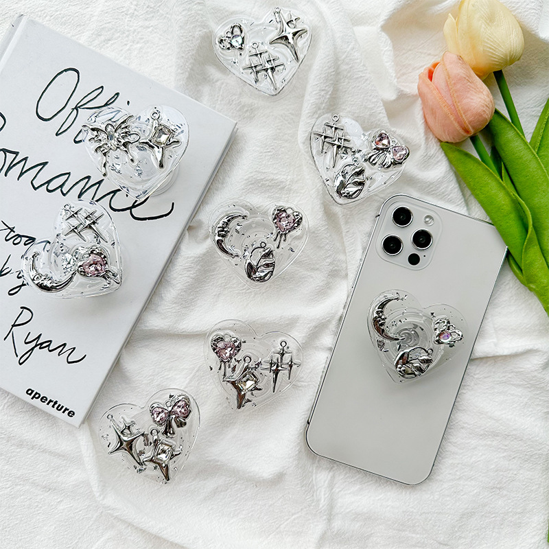 Clear Heart Phone Grip Holder  – Phone Accessories For Girls Bewertung und Preis