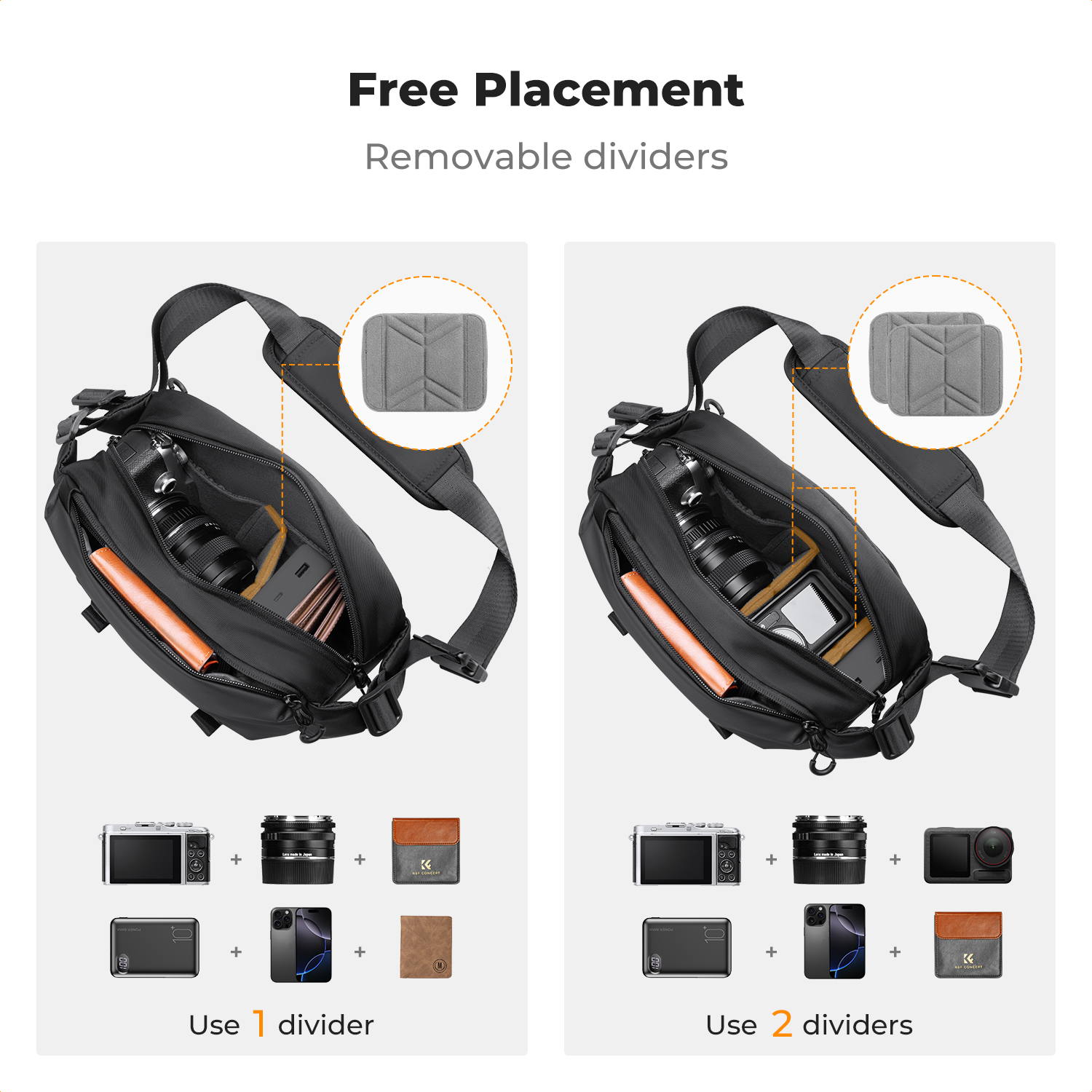 K&F CONCEPT 4L Camera Sling Ba – Phone Accessories For Travel Bewertung und Preis